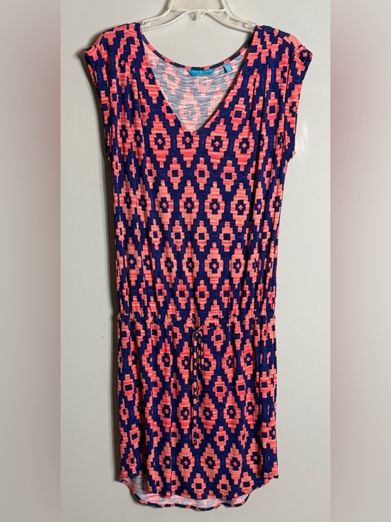 Tori Richard Dresses & Skirts - Tori Richard Honolulu Women's Navy and Coral Geo Print Dress Size M